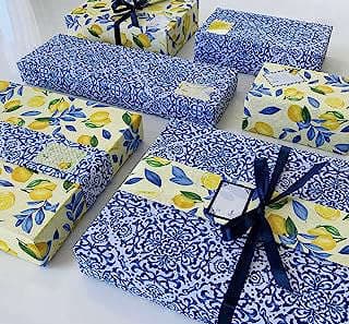 Image of Lemons Moroccan Tile Wrapping Paper by the company Ecoartte by Glenda Chaves.