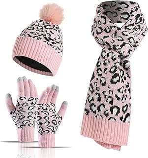 Image of Leopard Beanie, Scarf, Gloves Set by the company ecodudo.