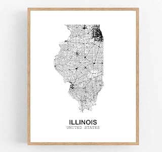 Image of Abstract Illinois Map Art Print by the company Eleville.