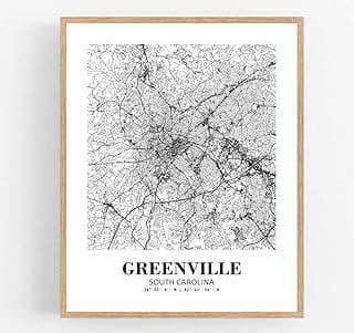 Image of Greenville SC Abstract Map Print by the company Eleville.