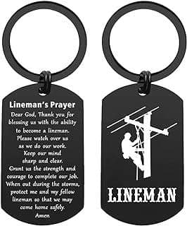 Image of Lineman Prayer Keychain by the company Engzhi.