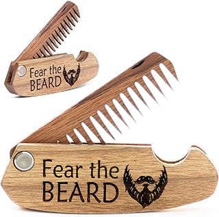 Image of Folding Wooden Beard Comb by the company ENJOY THE WOOD.