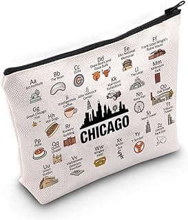 Image of Chicago Makeup Zipper Pouch by the company FAADBUK.