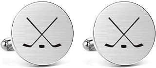 Image of Personalized Hockey Cufflinks Tie Clip by the company Fotoobackdrops.