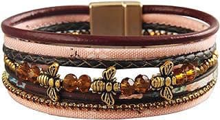 Image of Boho Leather Wrap Bracelet by the company GelConnie US.