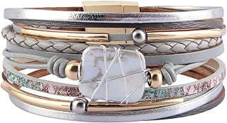 Image of Leather Pearl Wrap Bracelet by the company GelConnie US.