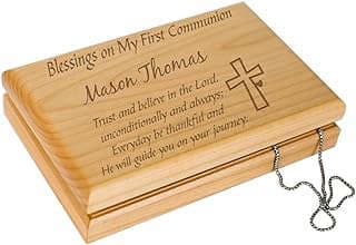 Image of Personalized Communion Wooden Valet Box by the company GiftsForYouNow.