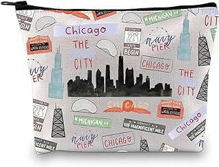 Image of Chicago Skyline Makeup Bag by the company GJTIM.