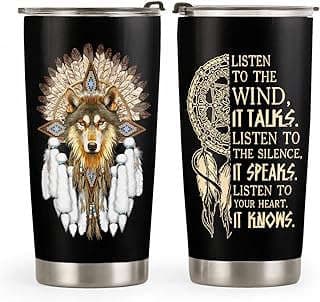 Image of Wolf Dreamcatcher Tumbler Cup by the company GodlyBible.