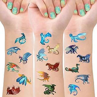 Image of Kids Dragon Temporary Tattoos by the company guangzhouyeshengshangmaoyouxiangongsi2.