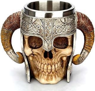 Image of Skull Viking Stainless Steel Mug by the company GuoShuang.
