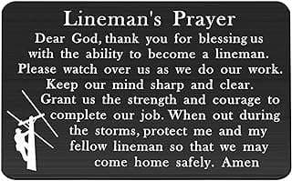 Image of Lineman Prayer Wallet Card by the company Gzrlyf Jewelry.