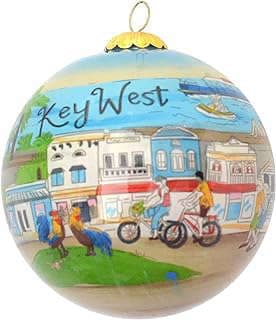 Image of Key West Glass Ornament by the company Hand Stitched World.