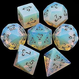Image of Gemstone Opal DND Dice Set by the company Haxtec.
