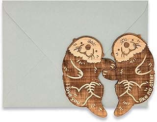 Image of Wooden Otter Anniversary Card by the company Hereafter.