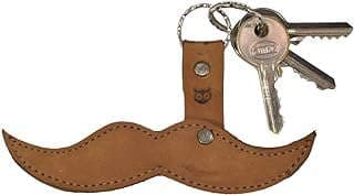 Image of Leather Moustache Keychain Holder by the company Hide & Drink Direct.