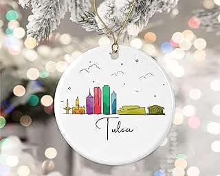 Image of Tulsa City Christmas Ornament by the company Hoang Van Khoa Store.