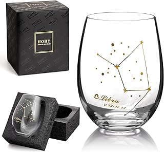 Image of Libra Zodiac Stemless Wine Glass by the company HOHY.
