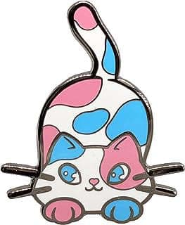 Image of Trans Pride Cat Enamel Pin by the company Hokum & Snark.