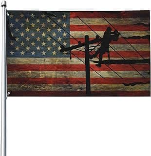 Image of USA Flag Lineman Technician Decoration by the company huangfnaghjh.