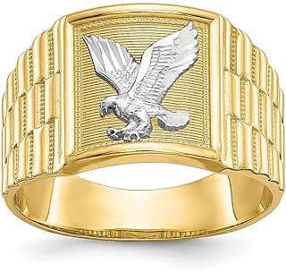Image of Gold Eagle Men's Ring by the company IceCarats® Designer Jewelry Gift USA.