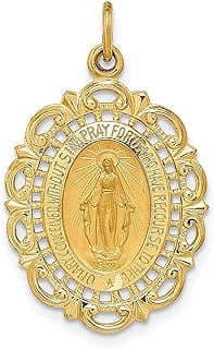 Image of Gold Virgin Mary Pendant Necklace by the company IceCarats® Designer Jewelry Gift USA.