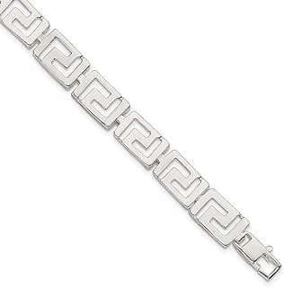 Image of Silver Greek Key Bracelet by the company IceCarats® Designer Jewelry Gift USA.