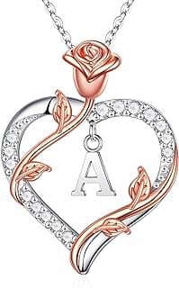 Image of Silver Initial Heart Necklace by the company IEFIL JEWELRY.