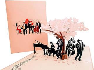 Image of Jazz Band Pop Up Card by the company iGiftsAndCards LLC.