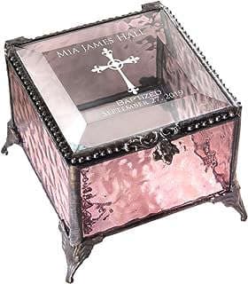 Image of Personalized Pink Keepsake Box by the company J Devlin Glass Art.