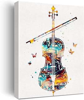 Image of Cello Watercolor Canvas Art by the company JerLoe.