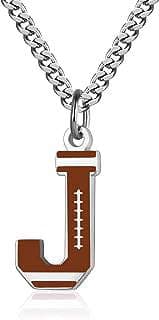 Image of Football Initial Letter Necklace by the company JIXINWUJIN.