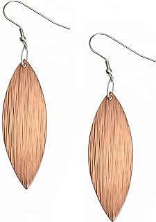 Image of Copper Leaf Drop Earrings by the company John S Brana Designer Jewelry.