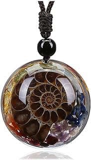 Image of Chakra Gemstone Ammonite Necklace by the company Jovivi.