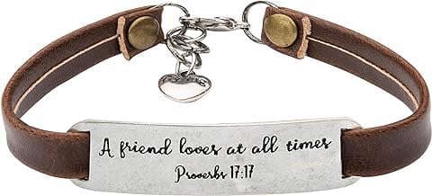 Image of Christian Engraved Leather Bracelet by the company Joycuff Store.