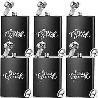 Image of Groomsmen Black Hip Flask Set by the company JuuaYer.