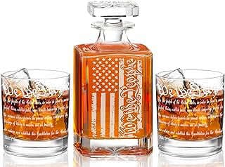 Image of American Flag Whiskey Decanter Set by the company Juyuan Clothing.