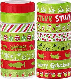 Image of Grinch-themed Christmas Ribbon by the company JYNHOOR.