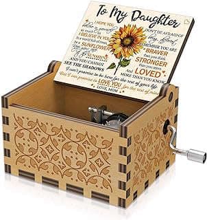 Image of Engraved Sunflower Music Box by the company Kafete.