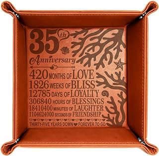 Image of Leather Anniversary Valet Tray by the company KATE POSH.