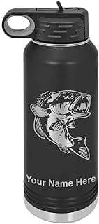 Image of Personalized Bass Fish Water Bottle by the company Laser Engraved Gifts.