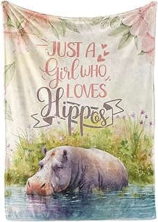 Image of Hippo Themed Flannel Blanket by the company LekDesign.