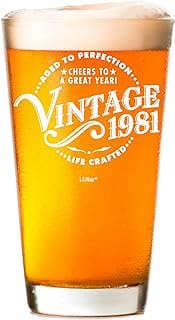 Image of Vintage 43rd Birthday Beer Glass by the company LiliWair.