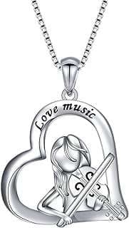 Image of Silver Music Heart Necklace by the company Lingling Fine Jewelry.