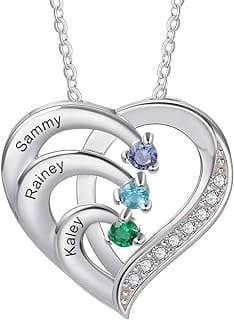 Image of Custom Silver Birthstone Necklace by the company Lovejewelry.