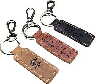 Image of Leather Coordinates Keychain by the company LucasGift.