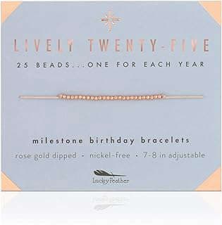 Image of 25th Birthday Gold-Dipped Bracelet by the company Lucky Feather.