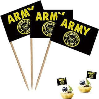 Image of Army Gold Crest Toothpick Flags by the company LUSEAN.US.Store.