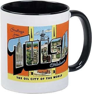 Image of Ceramic Tulsa Themed Mug by the company M and R Designs.