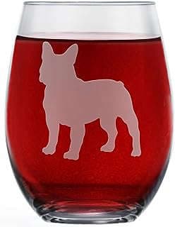 Image of French Bulldog Wine Glass by the company MagnifyLabs, LLC.